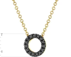 Discount Apart Naszyjnik z żółtego złota z czarnymi diamentami - 0,06 ct - próba 375