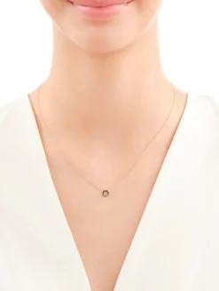 Discount Apart Naszyjnik z żółtego złota z czarnymi diamentami - 0,06 ct - próba 375