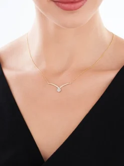 Best Apart Naszyjnik z żółtego złota z diamentami - 0,12 ct - próba 585