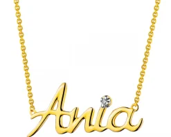 Clearance Apart Naszyjnik z żółtego złota z diamentem - Ania - 0,005 ct - próba 375