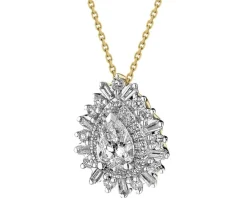 Apart Naszyjnik z żółtego złota z diamentami - SI1/H - 0,85 ct - próba 585< Naszyjniki