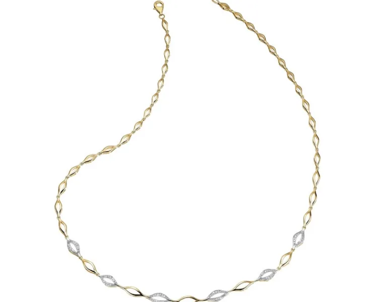 Best Apart Naszyjnik z żółtego złota z diamentami - 42 cm, - 0,10 ct - próba 585