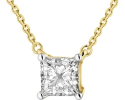 New Apart Naszyjnik z żółtego złota z diamentem laboratoryjnym - 0,33 ct - próba 585