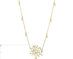 Apart Naszyjnik z żółtego złota z diamentami - drzewko - 0,01 ct - próba 585< Naszyjniki