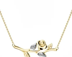 Apart Naszyjnik z żółtego złota z diamentami - róża - 0,02 ct - próba 375< Wszystkie