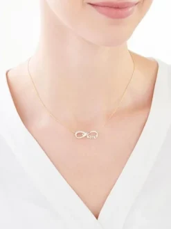 Apart Naszyjnik z żółtego złota z diamentami - mama, nieskończoność - 0,01 ct - próba 585< Wszystkie