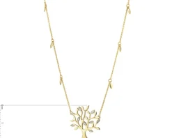 Online Apart Naszyjnik z żółtego złota z diamentami - drzewko - 0,01 ct - próba 375
