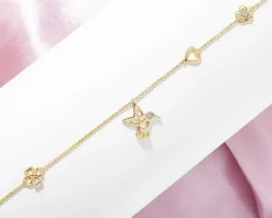 Apart Naszyjnik z żółtego złota z diamentami - koliber, serce, kwiat, koniczyna - 0,01 ct - próba 375< Wszystkie