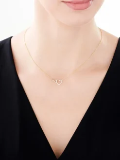 Apart Naszyjnik z żółtego złota z diamentami - serce, nieskończoność - 0,02 ct - próba 375< Naszyjniki