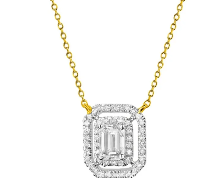 Outlet Apart Naszyjnik z żółtego złota z diamentami - 0,29 ct - próba 585