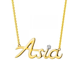 Best Apart Naszyjnik z żółtego złota z diamentem - Asia - 0,005 ct - próba 375