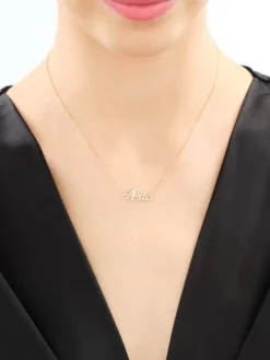Best Apart Naszyjnik z żółtego złota z diamentem - Asia - 0,005 ct - próba 375