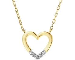 Sale Apart Naszyjnik z żółtego złota z diamentami - serce - 0,02 ct - próba 585