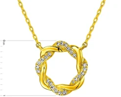 Clearance Apart Naszyjnik z żółtego złota z diamentami - 0,07 ct - próba 375
