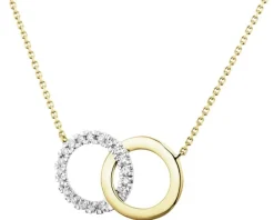 Clearance Apart Naszyjnik z żółtego złota z diamentami - koła - 0,10 ct - próba 585
