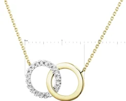 Clearance Apart Naszyjnik z żółtego złota z diamentami - koła - 0,10 ct - próba 585