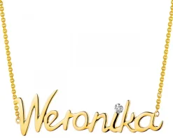 Online Apart Naszyjnik z żółtego złota z diamentem - Weronika - 0,005 ct - próba 375