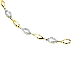 Apart Naszyjnik z żółtego złota z diamentami - 50 cm, - 0,10 ct - próba 585< Naszyjniki
