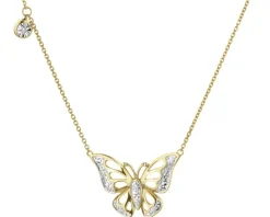 Apart Naszyjnik z żółtego złota z diamentami - motyl - 0,02 ct - próba 375< Naszyjniki