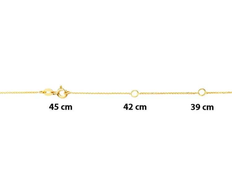 Discount Apart Naszyjnik z żółtego złota z diamentem i perłami - serce, nieskończoność, koniczyna - próba 585