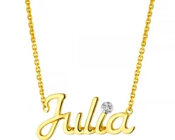 Apart Naszyjnik z żółtego złota z diamentem - Julia - 0,005 ct - próba 375< Naszyjniki