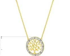 Apart Naszyjnik z żółtego złota z diamentami - drzewko - 0,02 ct - próba 585< Naszyjniki