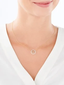 Apart Naszyjnik z żółtego złota z diamentami - drzewko - 0,02 ct - próba 585< Naszyjniki