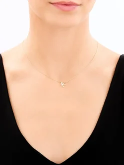 Discount Apart Naszyjnik z żółtego złota z diamentami - koliber - 0,01 ct - próba 375