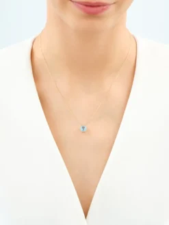 Clearance Apart Naszyjnik z żółtego złota z diamentami i topazem - próba 585