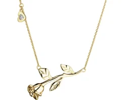 Discount Apart Naszyjnik z żółtego złota z diamentem - kwiat, róża, serce - 0,005 ct - próba 585
