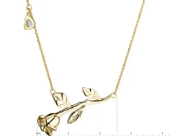 Discount Apart Naszyjnik z żółtego złota z diamentem - kwiat, róża, serce - 0,005 ct - próba 585