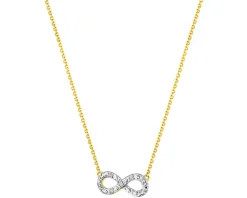 Outlet Apart Naszyjnik z żółtego złota z diamentami - nieskończoność - 0,02 ct - próba 375