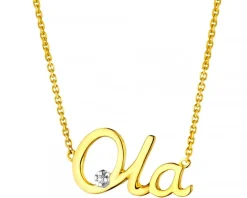 Best Apart Naszyjnik z żółtego złota z diamentem - Ola - 0,005 ct - próba 375
