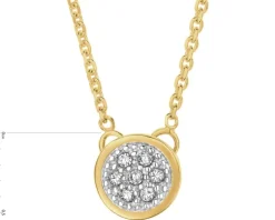 Sale Apart Naszyjnik z żółtego złota z diamentami - koło - 0,03 ct - próba 585