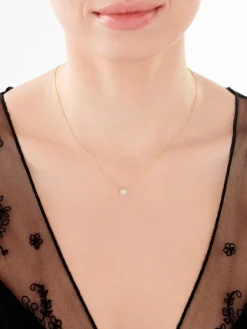 Sale Apart Naszyjnik z żółtego złota z diamentami - koło - 0,03 ct - próba 585