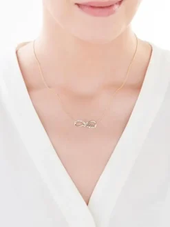 Online Apart Naszyjnik z żółtego złota z diamentami - Julia, nieskończoność - 0,01 ct - próba 375