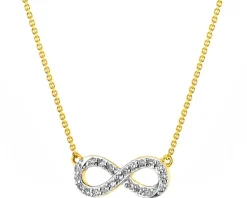 New Apart Naszyjnik z żółtego złota z diamentami - nieskończoność - 0,08 ct - próba 585