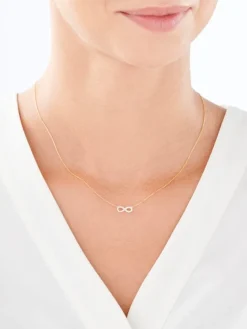New Apart Naszyjnik z żółtego złota z diamentami - nieskończoność - 0,08 ct - próba 585