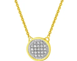 Apart Naszyjnik z żółtego złota z diamentami - koło - 0,06 ct - próba 585< Naszyjniki