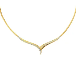 Discount Apart Naszyjnik z żółtego złota z diamentami - 0,30 ct - próba 585
