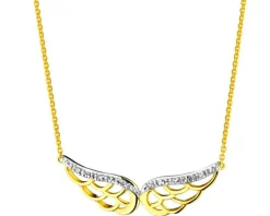 Best Apart Naszyjnik z żółtego złota z diamentami - skrzydła - 0,02 ct - próba 375