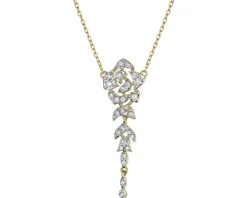 Discount Apart Naszyjnik z żółtego złota z diamentami - 0,27 ct - próba 585
