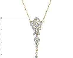 Discount Apart Naszyjnik z żółtego złota z diamentami - 0,27 ct - próba 585