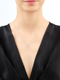 Online Apart Naszyjnik z żółtego złota z diamentami - feniks - 0,25 ct - próba 585