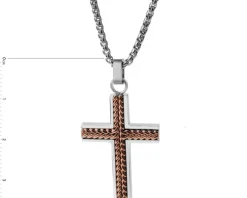 Clearance Aztorin Naszyjnik ze stali szlachetnej - krzyż