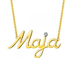 Apart Naszyjniki z żółtego złota z diamentem - Maja - 0,005 ct - próba 375< Naszyjniki