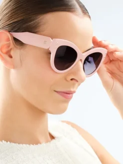 Online Elixa Okulary przeciwsłoneczne damskie, kocie oczy, różowe