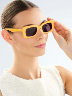 Elixa Okulary przeciwsłoneczne damskie, prostokątne, pomarańczowe< Okulary Przeciwsłoneczne