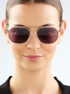 Best Elixa Okulary przeciwsłoneczne damskie, pilotki, srebrne
