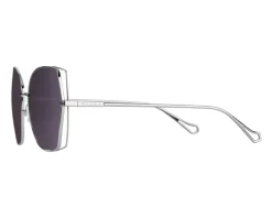 Elixa Okulary przeciwsłoneczne damskie, geometryczne, jasne srebrne< Okulary Przeciwsłoneczne